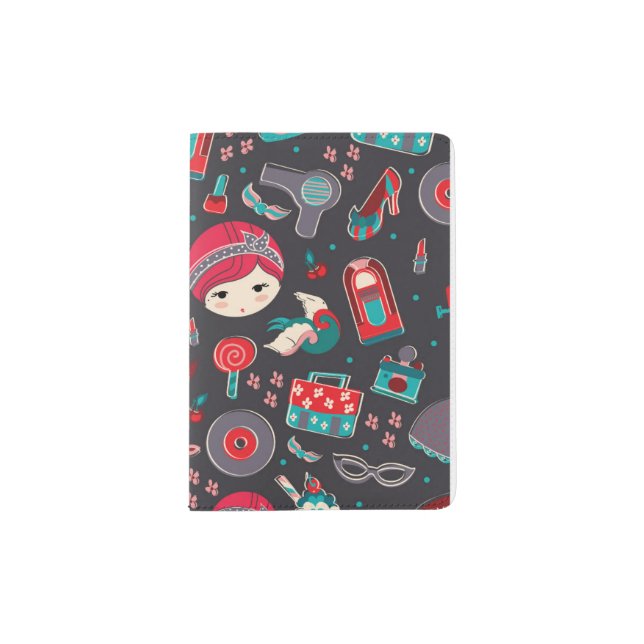 Retro Girl Passport Holder (Front)