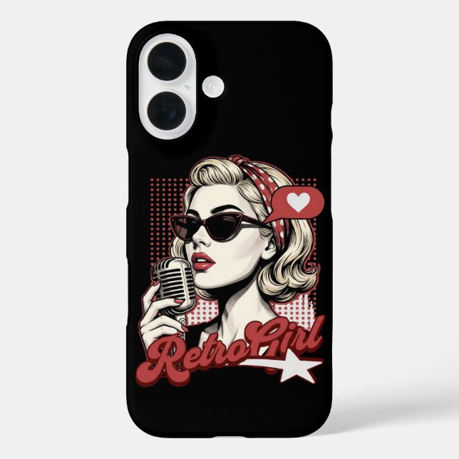 Retro Girl Pop Art Singer Case-Mate iPhone Case (Back)