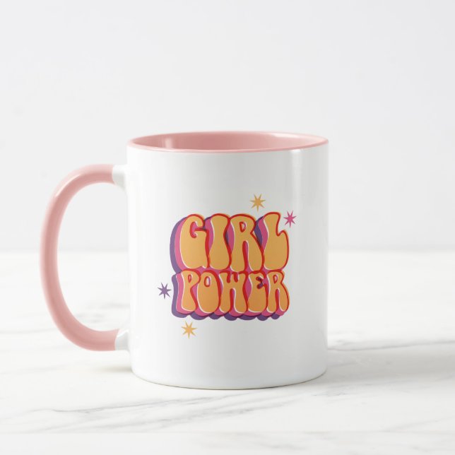 Retro "GIRL POWER" Mug – Bold Feminine Energy (Left)