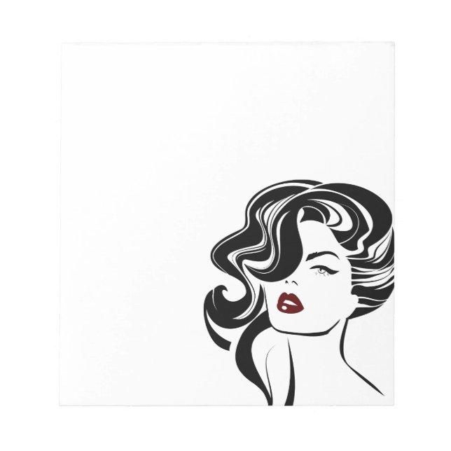 Retro girl red lips notepad (Front)