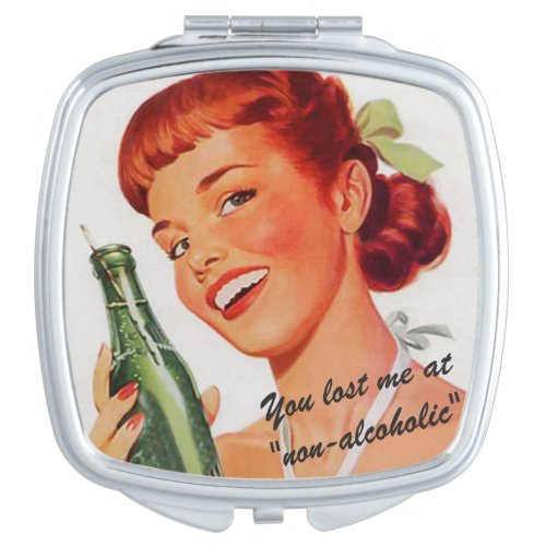 Retro Girl Soda Advert Funny Slogan Compact Mirror