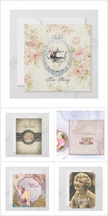 Retro girl vintage bridal shower invitations