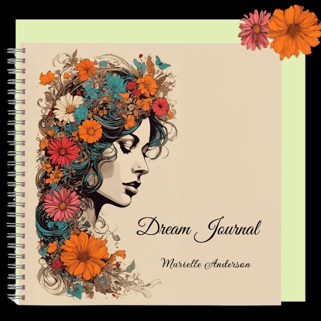 Retro Girl with Flowers in her Hair, Dream Journal (Creator Uploaded)