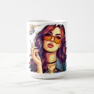Retro Girl With Sunglasses Coffee Mug