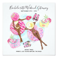 Retro Girls Bachelorette Beach Weekend Invitation