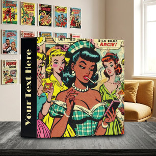 Retro Girls Comics 3 Ring Binder