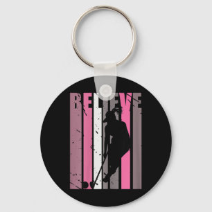 Retro Girls Field Hockey Player Coach Hockey Queen Keychain