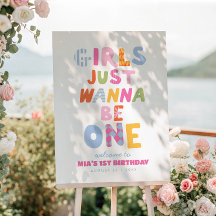 Retro Girls Just Wanna Be One Preppy 1st Birthday