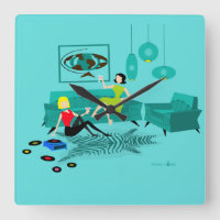 Retro Girls' Night In Acrylic Wall Clock