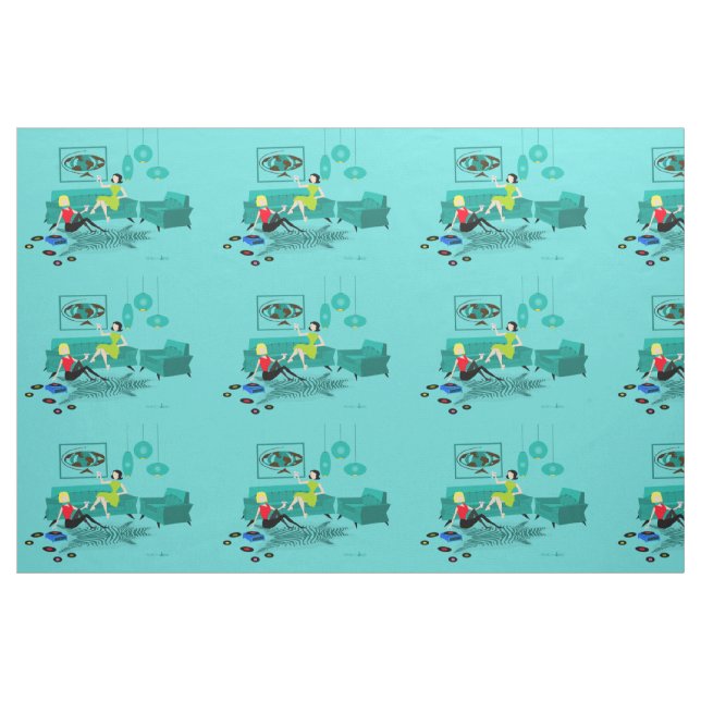 Retro Girl's Night In Fabric (Fat Quarter)