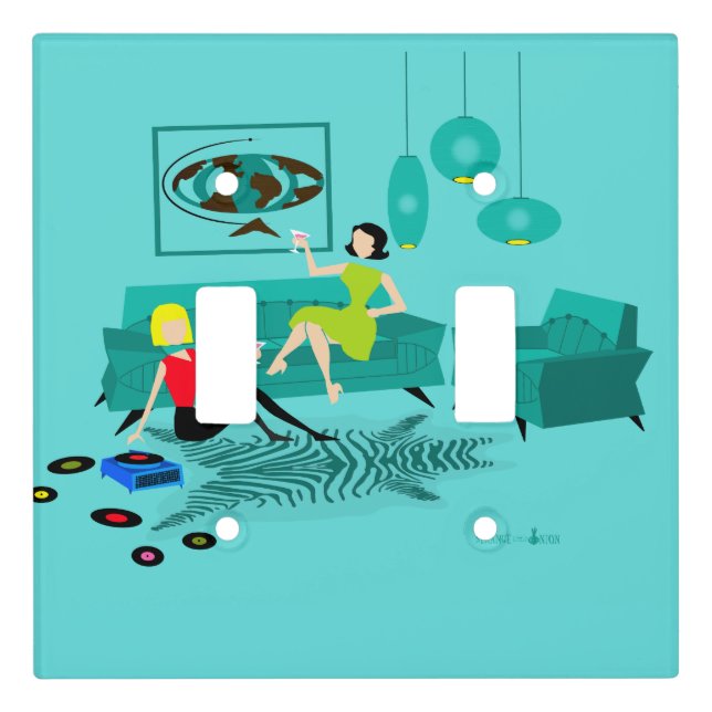 Retro Girl's Night In Light Switch Cover (Front)