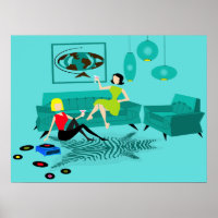 Retro GIrls' Night In Poster