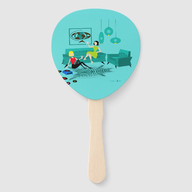 Retro Girl's Night In Set of Fans (Front)