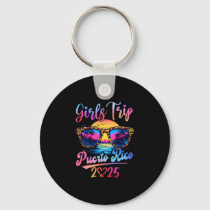 Retro Girls Trip Puerto Rico 2025 Weekend Summer V Keychain