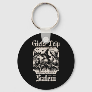 Retro Girls Trip Salem 1692 They Missed One Witch  Keychain
