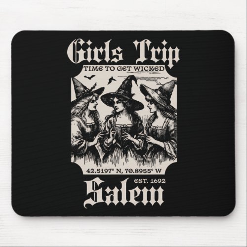 Retro Girls Trip Salem 1692 They Missed One Witch  Mouse Pad