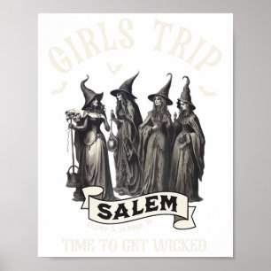 Retro Girls Trip Salem 1692 They Missed One Witch Poster