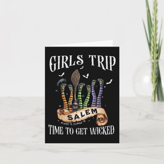 Retro Girls Trip Salem Time To Get Salem 1692 Hall Card (Front)