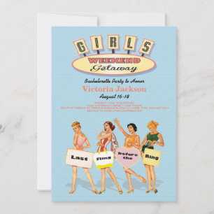 Retro Girls Weekend getaway Invitations