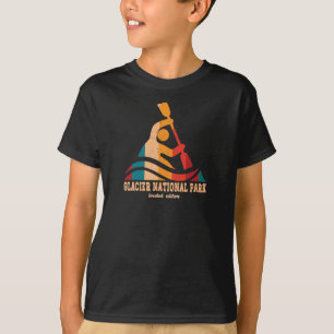 Retro Glacier National Park Kayaking T-Shirt