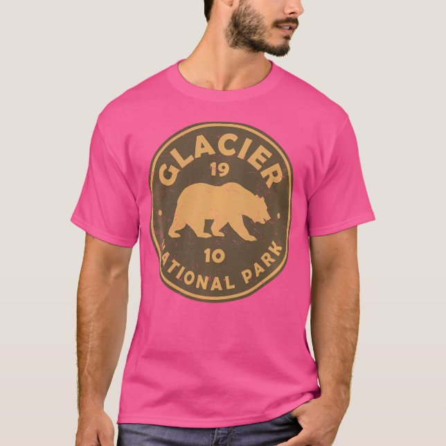 Retro Glacier National Park Montana Women Men Kids T-Shirt (Front)