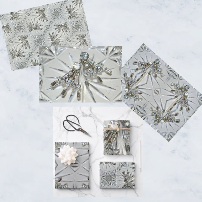 Retro Glam Art Deco Rhinestones Wrapping Paper Sheets (Creator Uploaded)