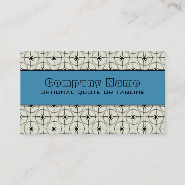 Retro Glam Business Card, Blue Card (Front)