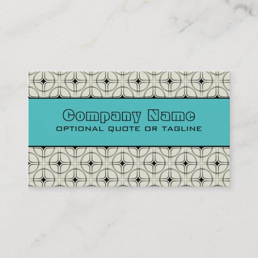 Customizable Retro Glam Business Card, Turquoise