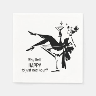 Retro Glam Happy Hour – Martini Diva Design Napkins