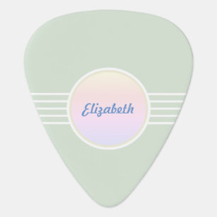 Retro Glam Mint Green and Opal Guitar Pick