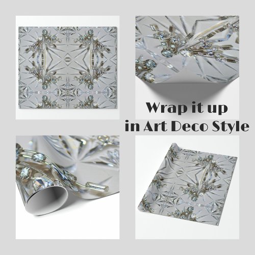 Retro Glam Rhinestones Elegant Wrapping Paper