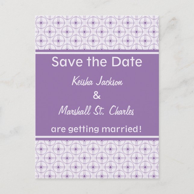 Retro Glam Save the Date Postcard (Front)