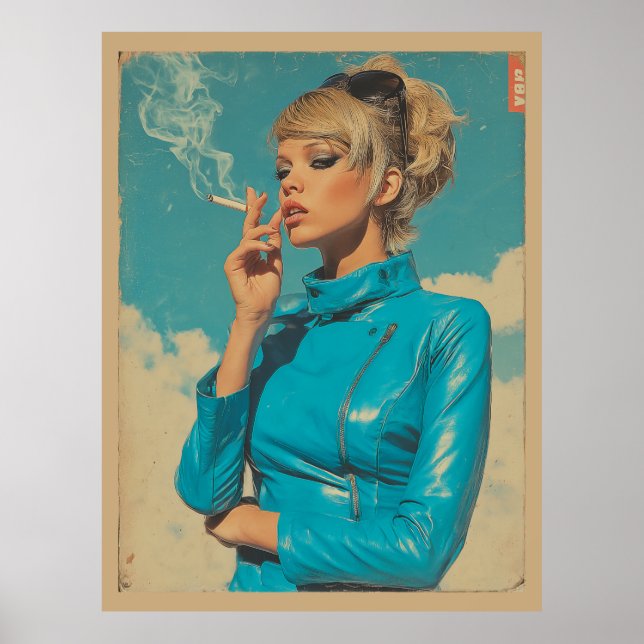 Retro Glam Smoking Fashion Poster (Front)