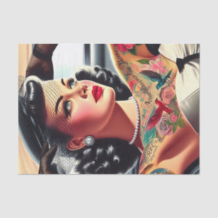 Retro Glam Tattooed Pin-up Tissue Paper