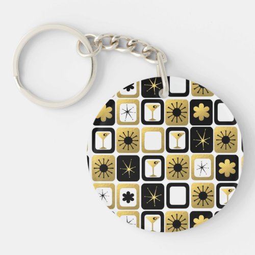 Retro Glamorous Gold Acrylic Keychain