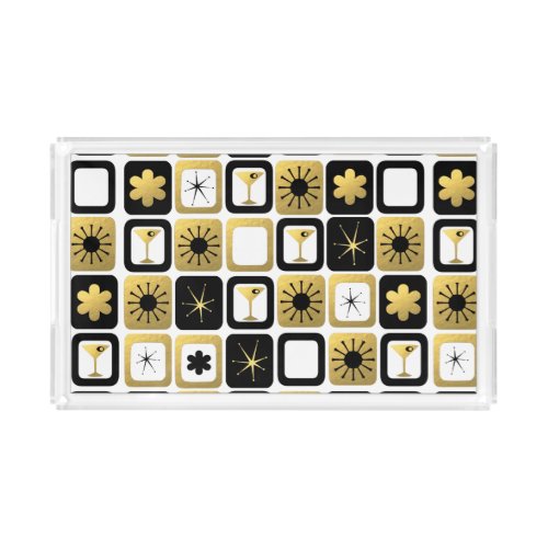 Retro Glamorous Gold Acrylic Tray