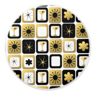 Retro Glamorous Gold Ceramic Pull