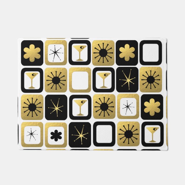 Retro Glamorous Gold Door Mat (Front)