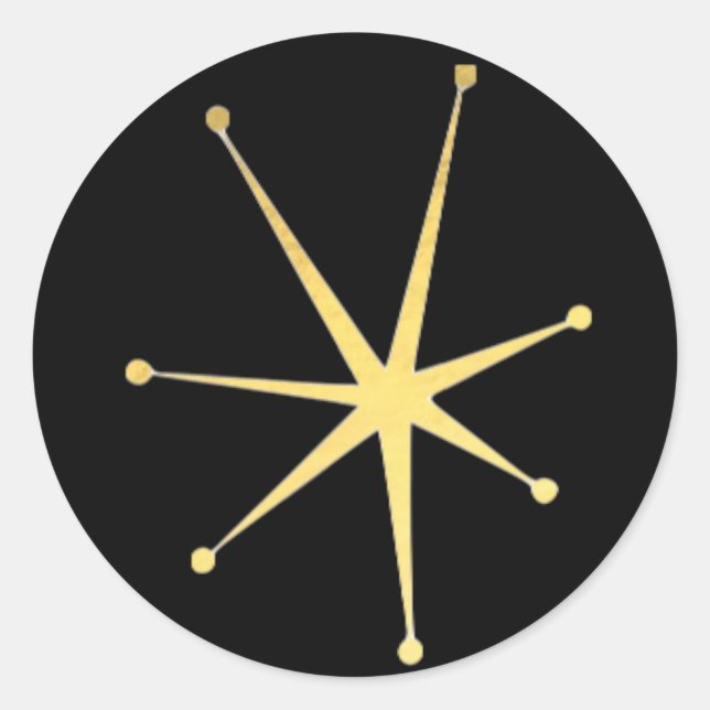 Retro Glamorous Gold Impressionist Star Stickers (Front)