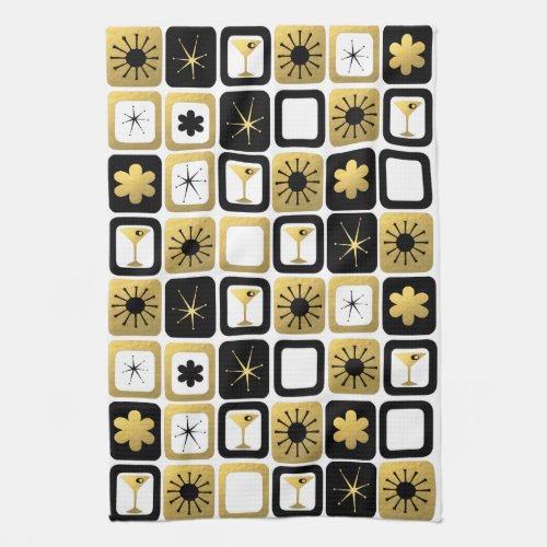 Retro Glamorous Gold Kitchen Towel