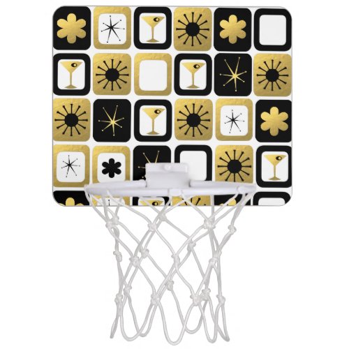 Retro Glamorous Gold Mini Basketball Hoop