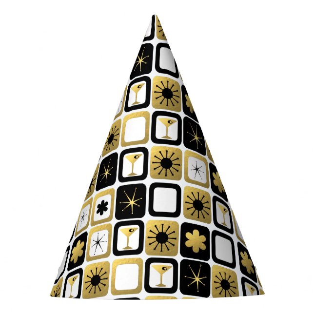 Retro Glamorous Gold Party Hat (Front)