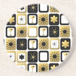 Retro Glamorous Gold Sandstone Coaster