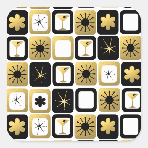 Retro Glamorous Gold Stickers