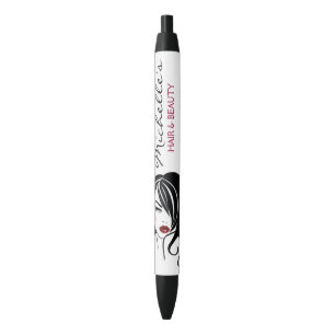 Retro Glamour Black White Fashion Girl Hair Salon Pen