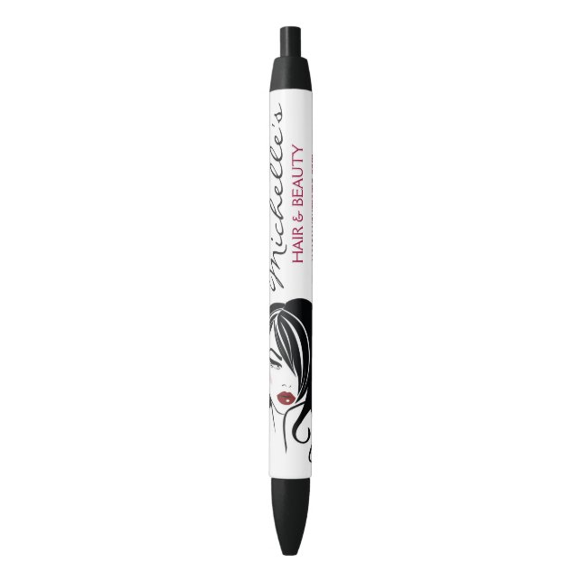 Retro Glamour Black White Fashion Girl Hair Salon Pen (Front Vertical)