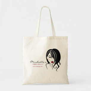 Retro Glamour Black White Fashion Girl Hair Salon Tote Bag