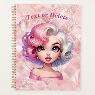 Retro Glamour Girl Animated Cute Cartoon Beauty Planner