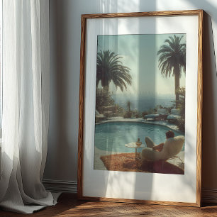 Retro Glamour: Poolside Cocktails Los Angeles Poster
