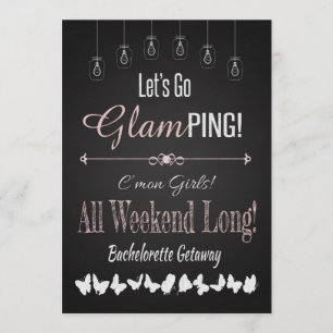 Retro Glamping Bachelorette Getaway Weekend Invitation